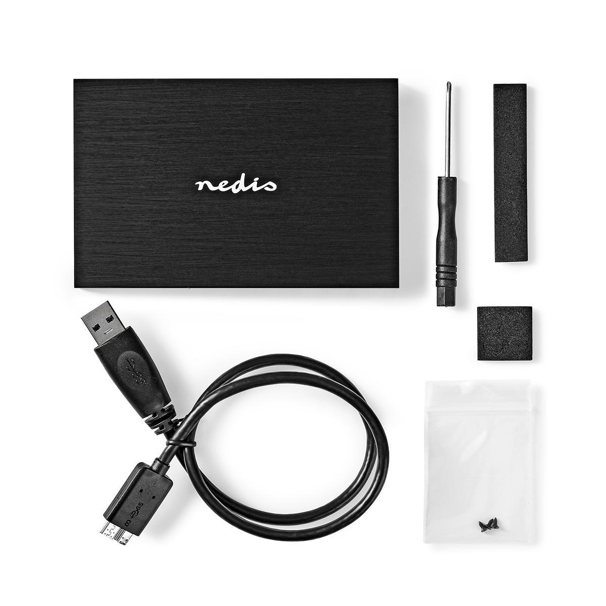 Caja para disco duro 2,5 pulgadas negra a USB 3.1 Nedis