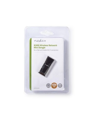 Nedis red Dongle | Wi-Fi | N300 | 2.4 GHz | USB2.0 | Velocidad total de wifi: 300 Mbps
