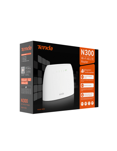 Tenda Router 4G LTE 4G03 Router N300 WIFI, 1x RJ45 Wlan 1x RJ45 Lan