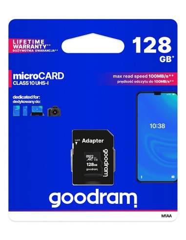GOODRAM Micro SD 128GB CL 10 UHS I + adaptador