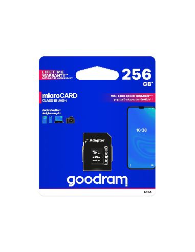 GOODRAM Micro SD 256GB CL 10 UHS I + adaptador